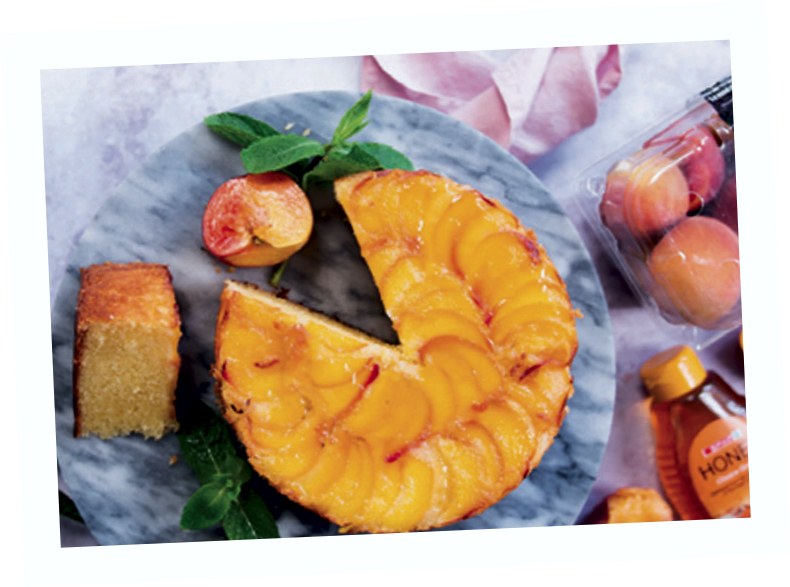 upside down peach cake