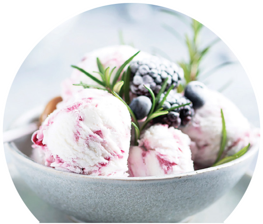 ICE CREAM DESSERTS blueberry and rosemary