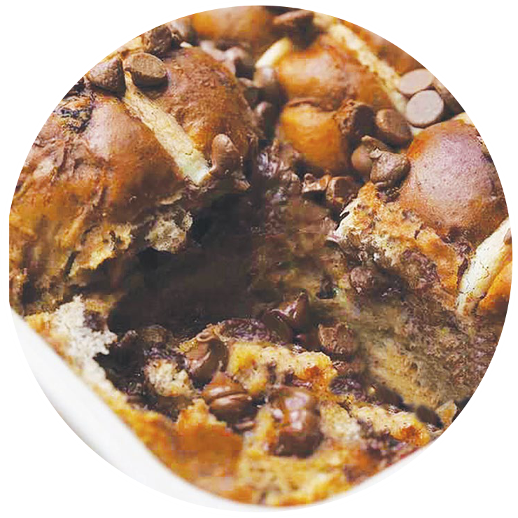 hot cross bun hot chocolate pudding