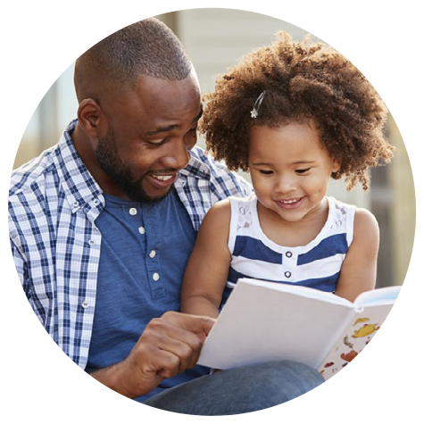 raising readers dad with daughter