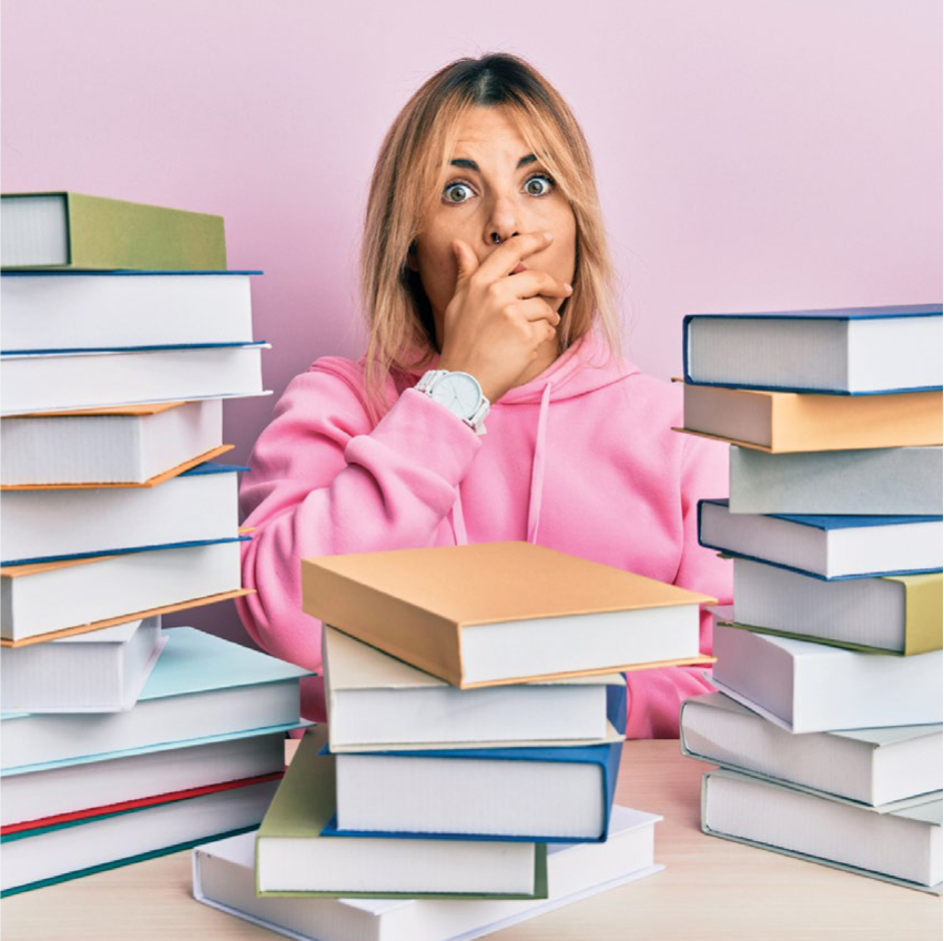 our shining stars mom with books